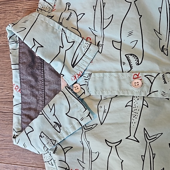 Paper Denim & Cloth Boys Size 8 Shark Button Up Shirt - Picture 3 of 7